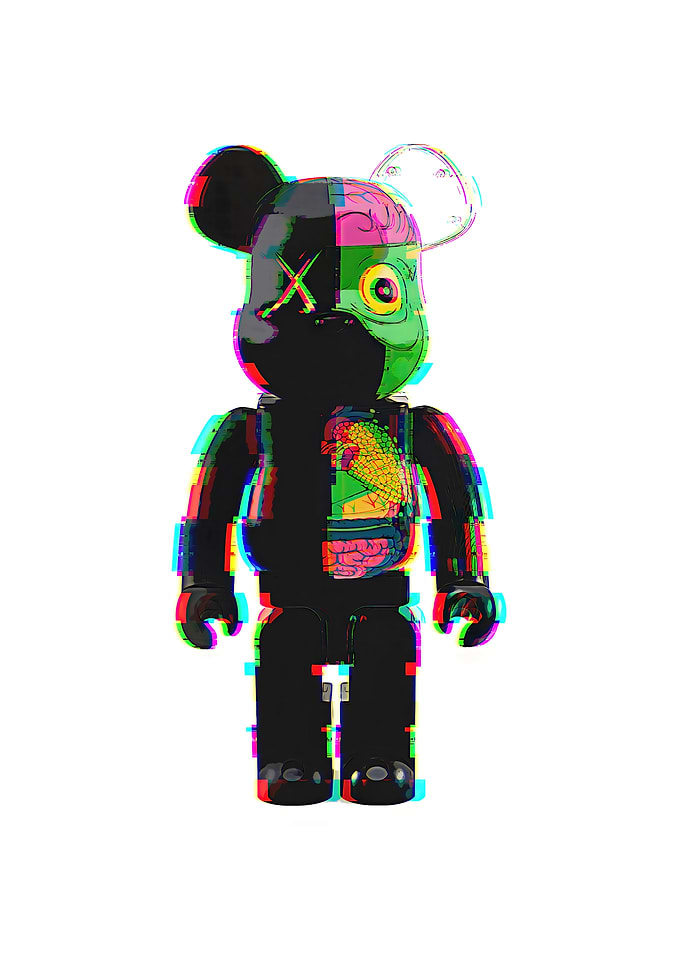 Kaws Glitch Bearbrick Whit