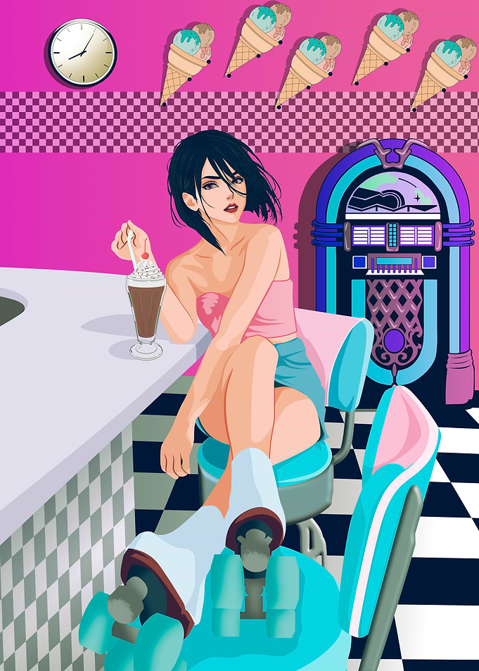 retro anime girl