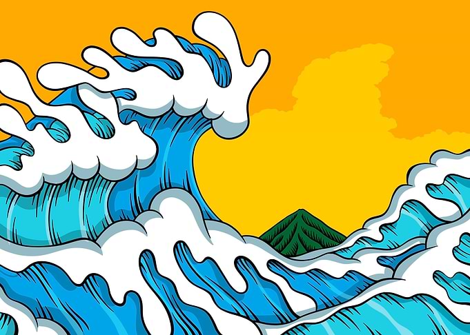 Pop art wave