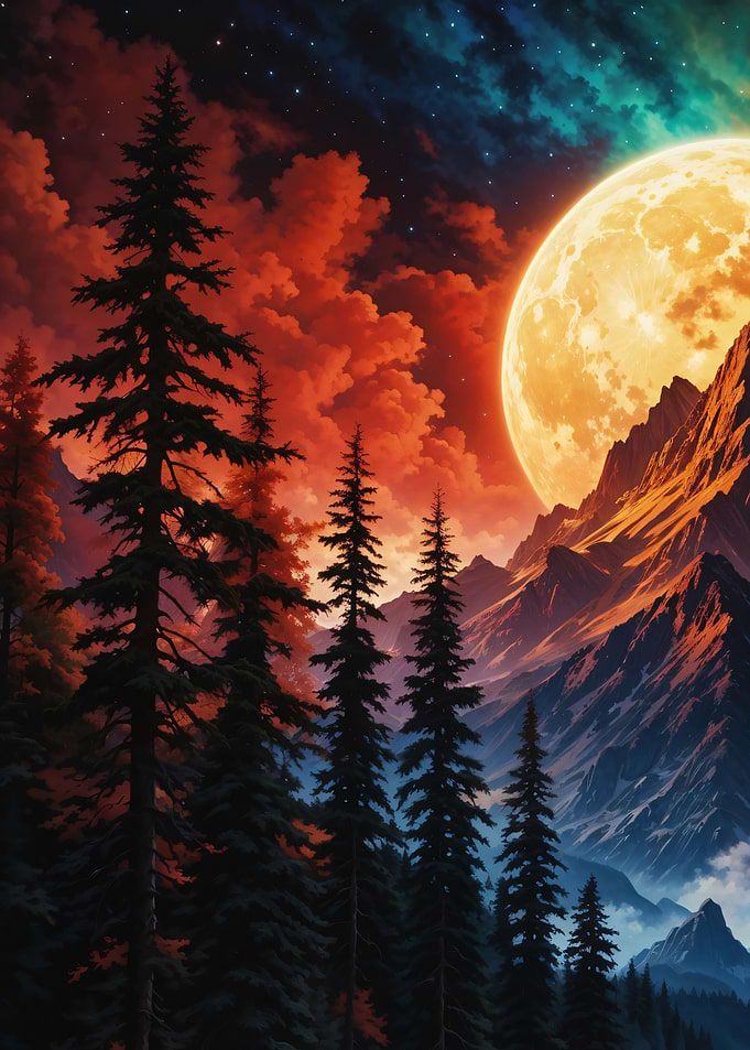 Moonlight in the mountains