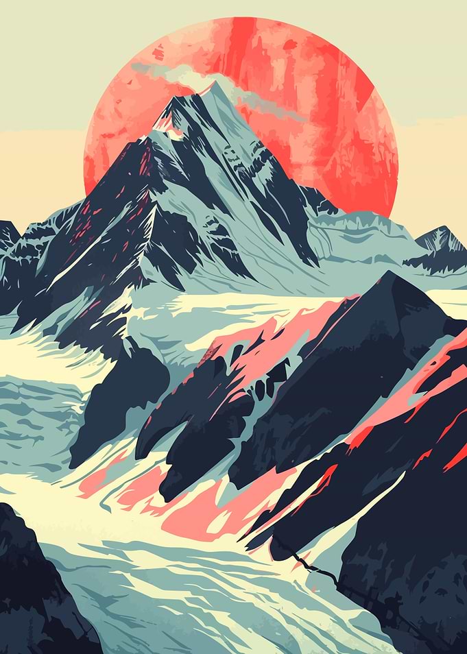 Alaskan Sunset Lake Art