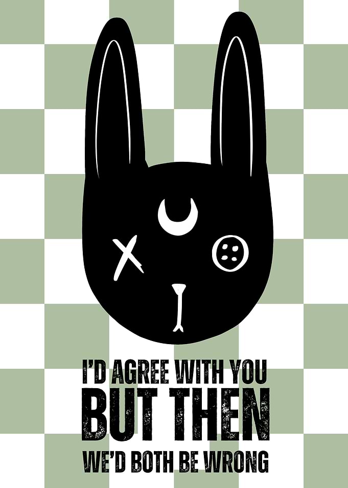 sarcastic checkered poster