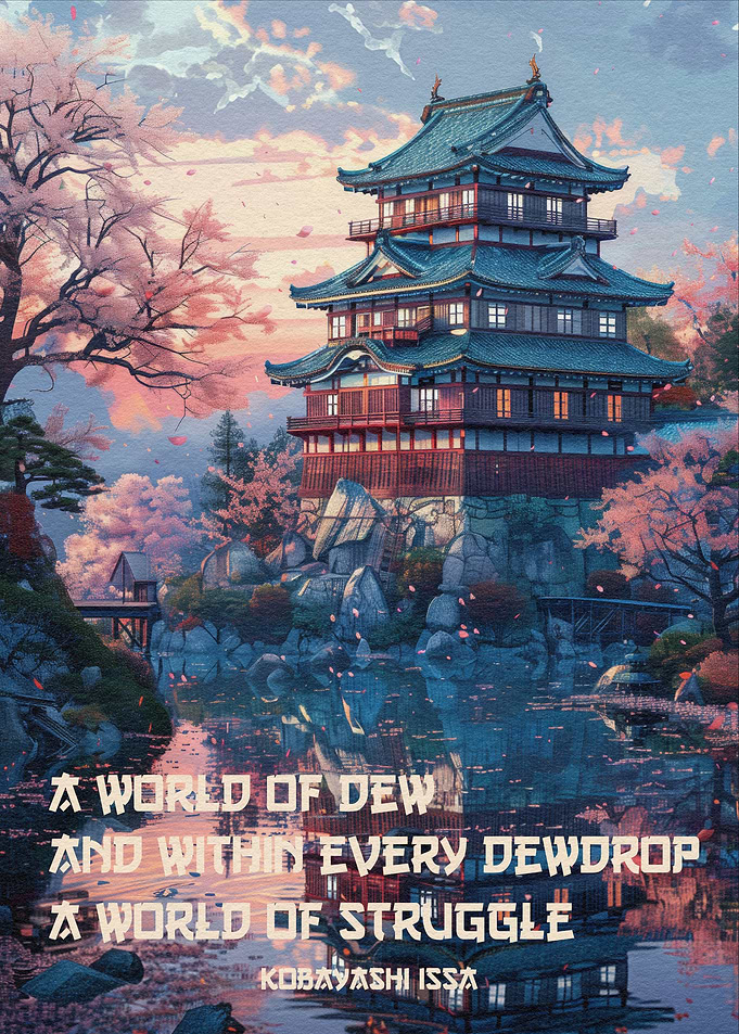 Japanese Haiku Castle Art
