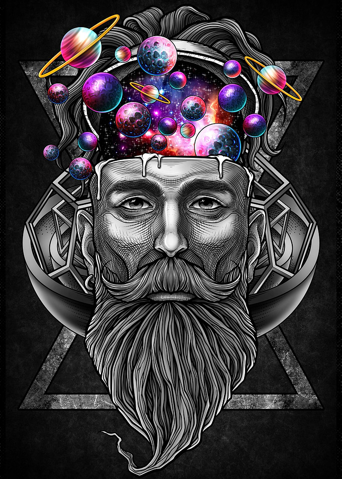 Long beard hipster trippy