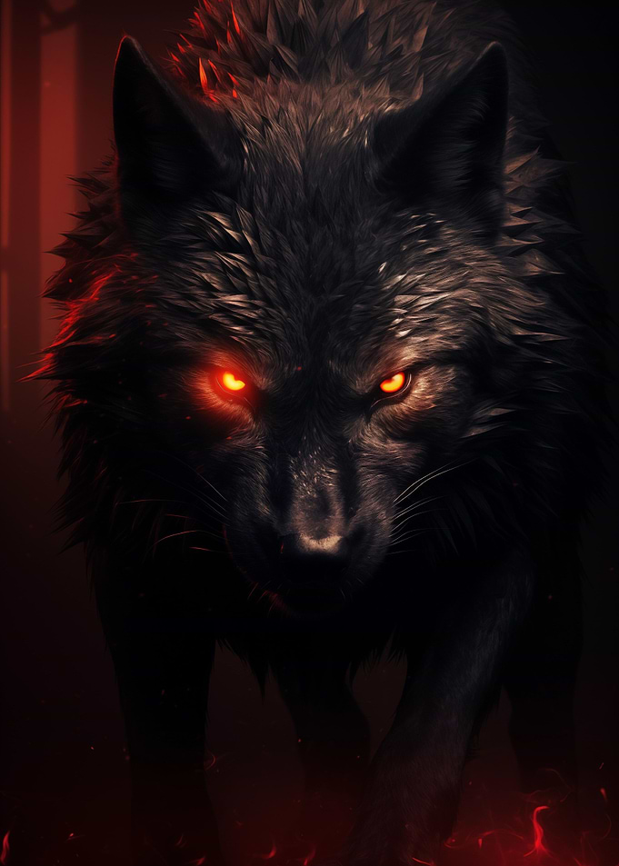 black Wolf red eyes