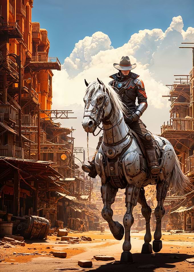 Cyberpunk Robotic Cowboy