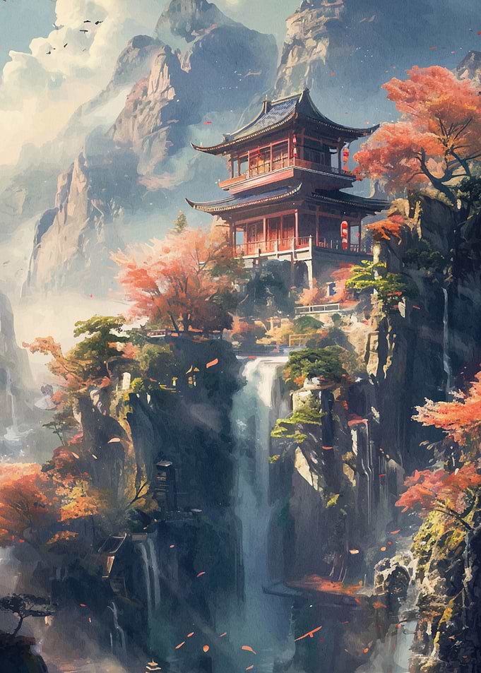 Japanese Landscape Sunset