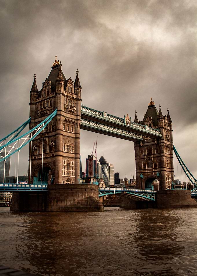 tower bridge in vertical