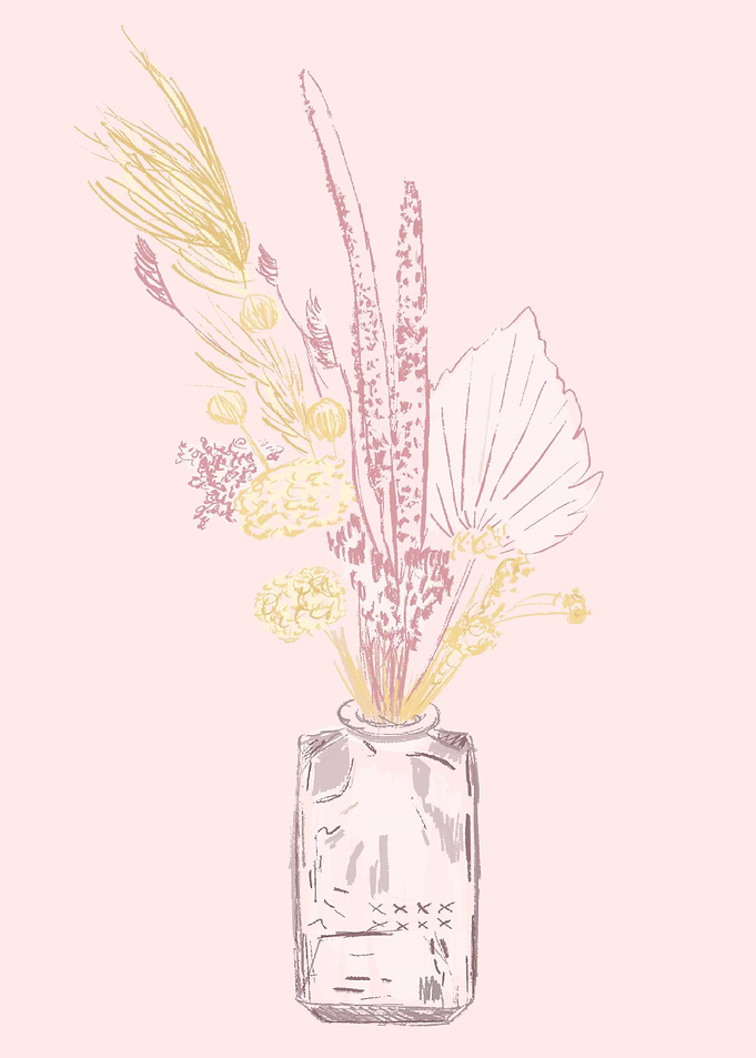 Glass of flowers