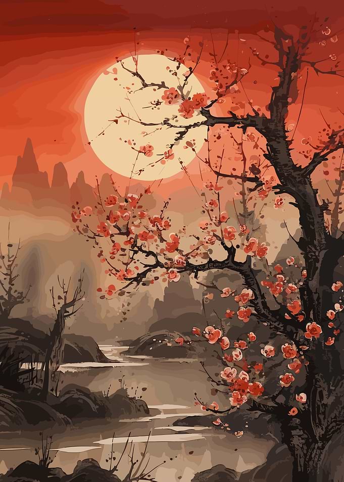 Japanese landscape paintin