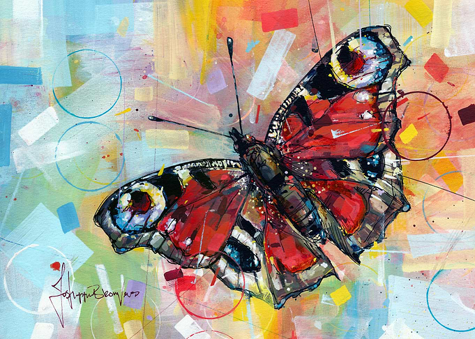 Peacock Butterfly painting