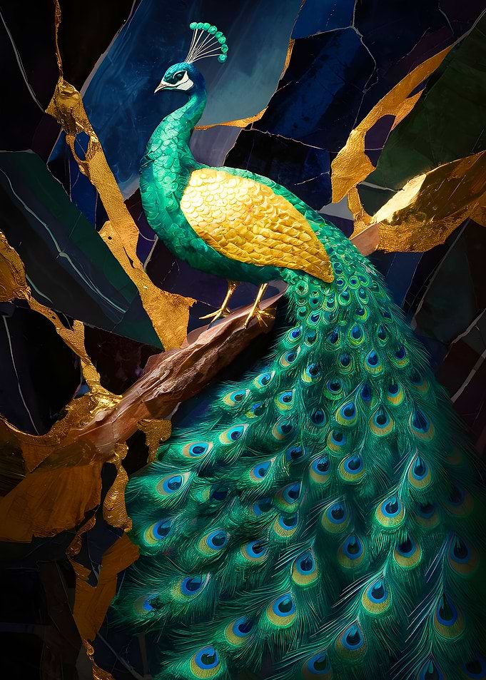 golden abstract Peacock