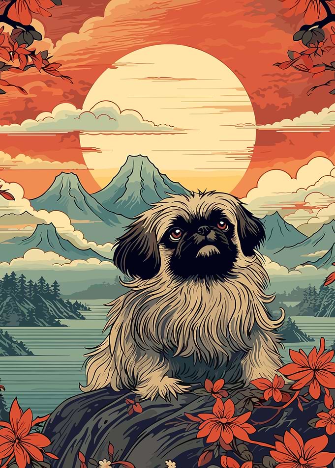 Dog Japanese Landscape