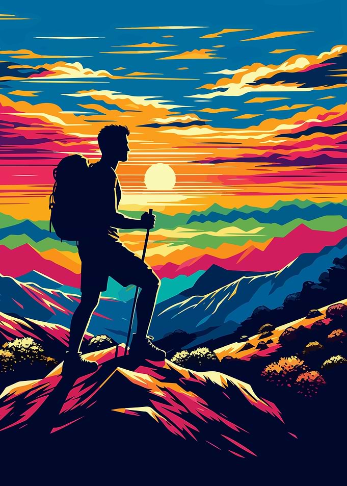 walking Hiking sunset