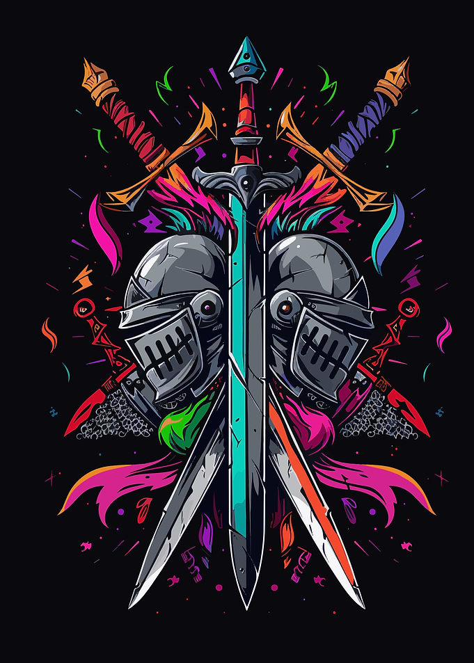 Neon medieval Knight sign