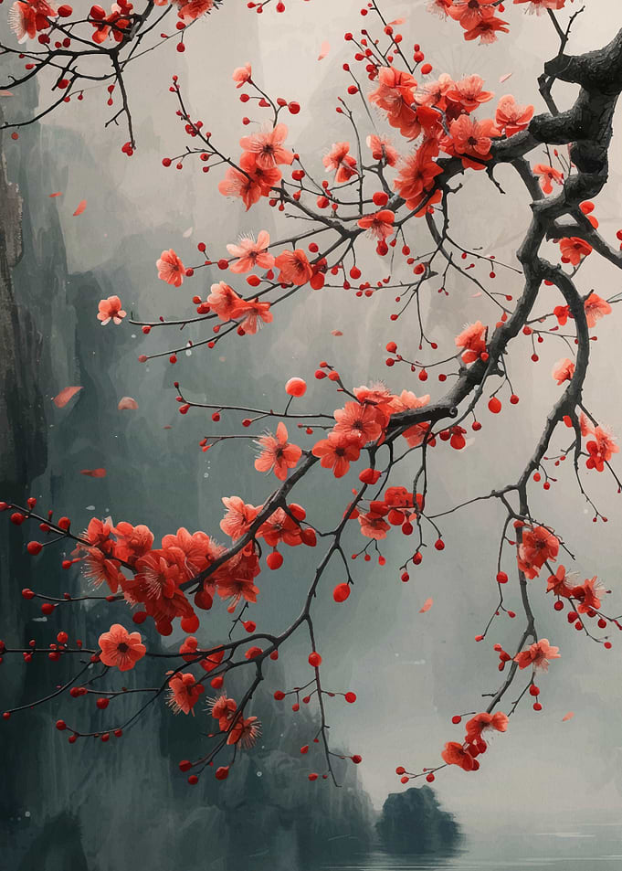 Cherry Blossom Landscape
