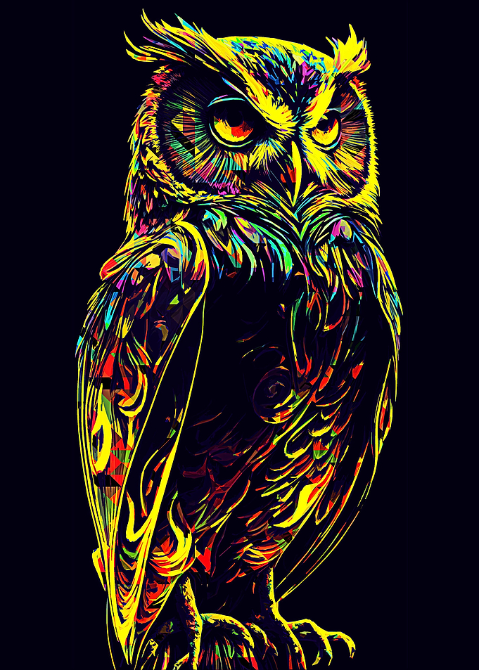 Owl style pop art
