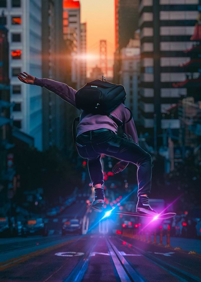 Skateboarder Man
