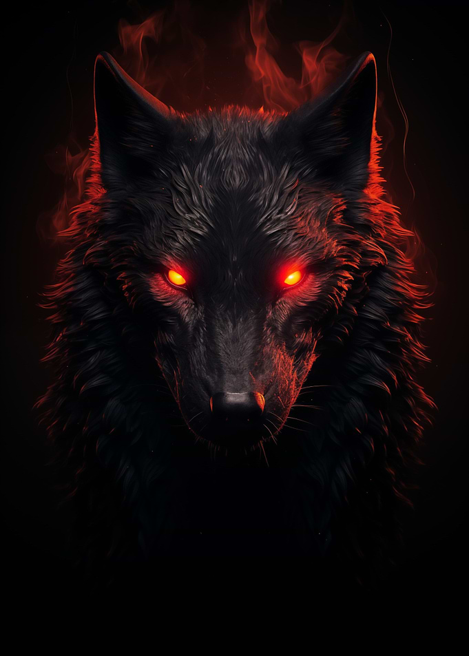 black Wolf red eyes