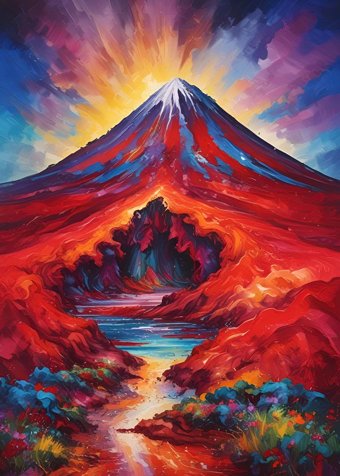 Volcano Painting