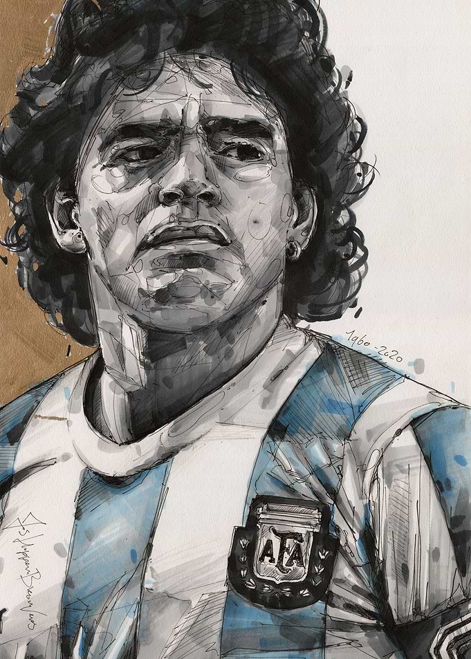 Diego Maradona painting