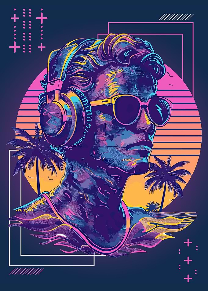 Vaporwave Statue Synthwave