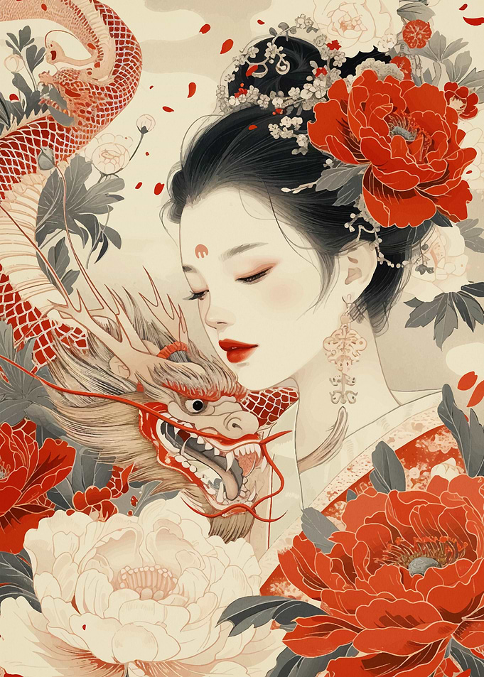 Geisha Dragon Warrior