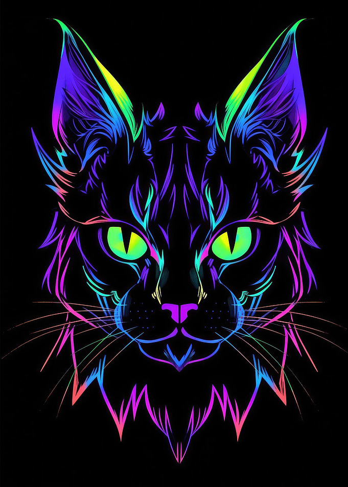 Cat Animal Neon Pet Friend