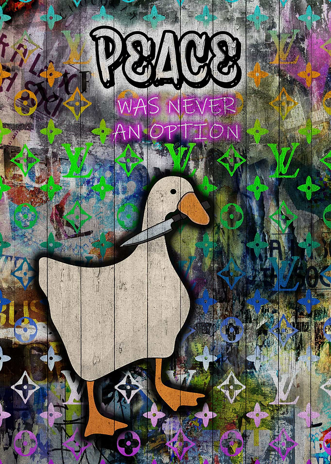 Pop art duck meme
