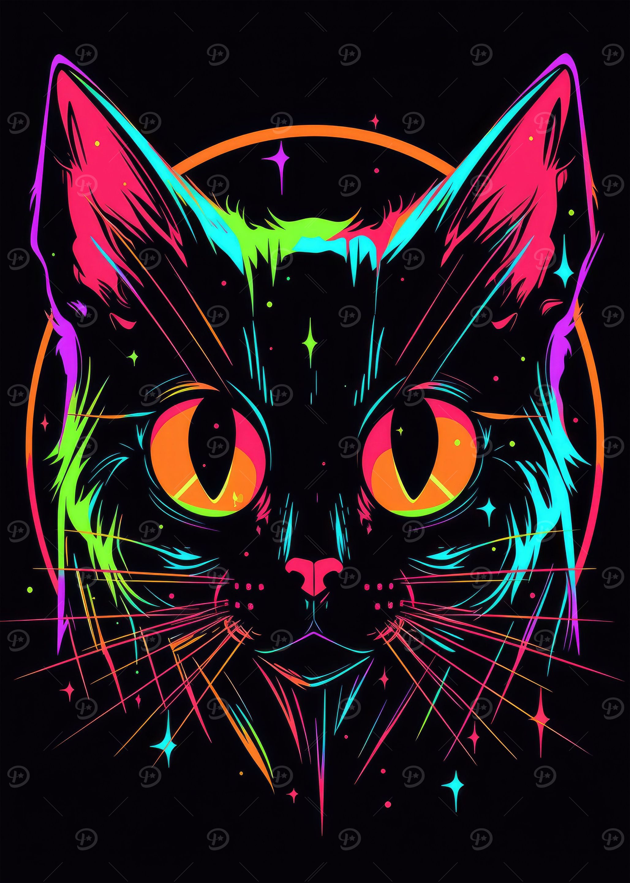 Cat Animal Neon Pet Friend
