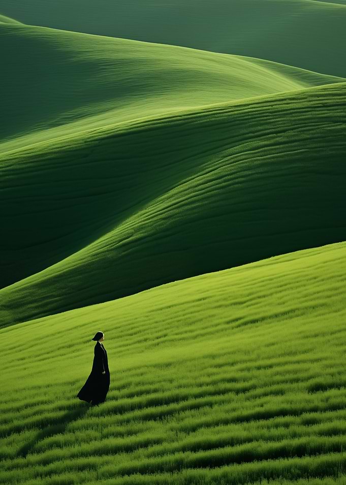 Women in Green Landscape