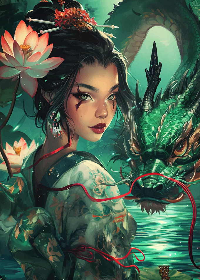 Geisha Dragon Japanese
