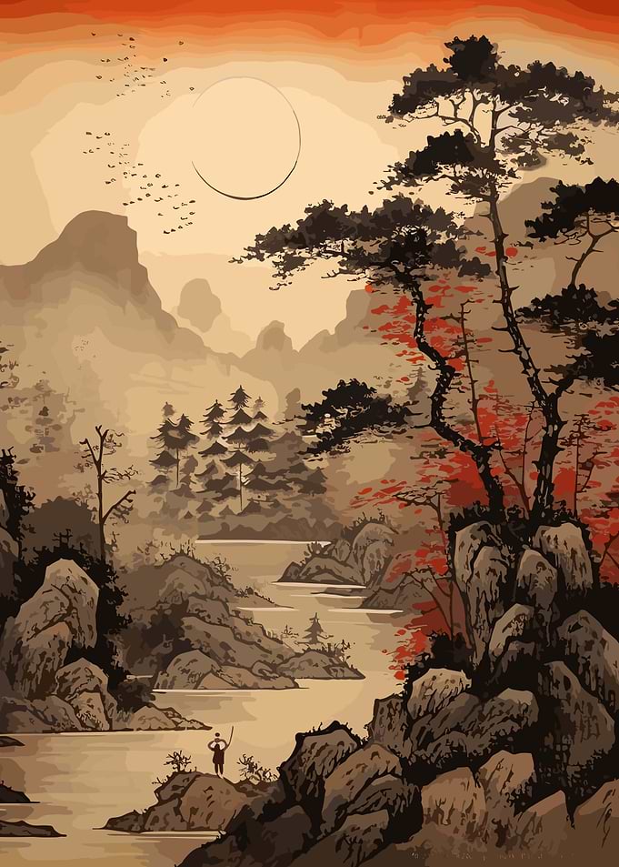 Japanese landscape paintin