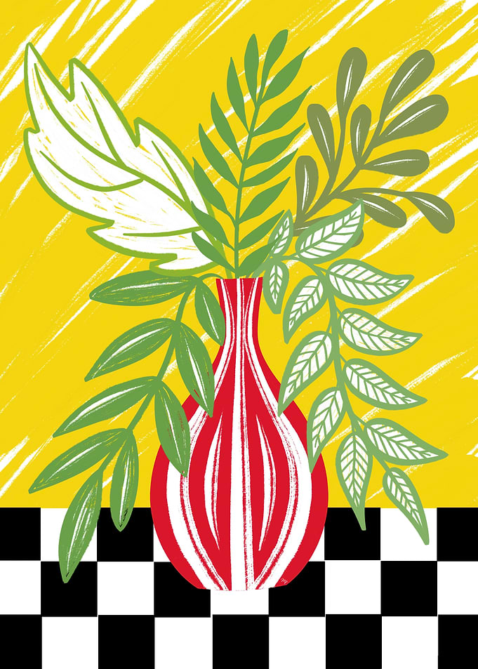 Bold kitchen floral draw