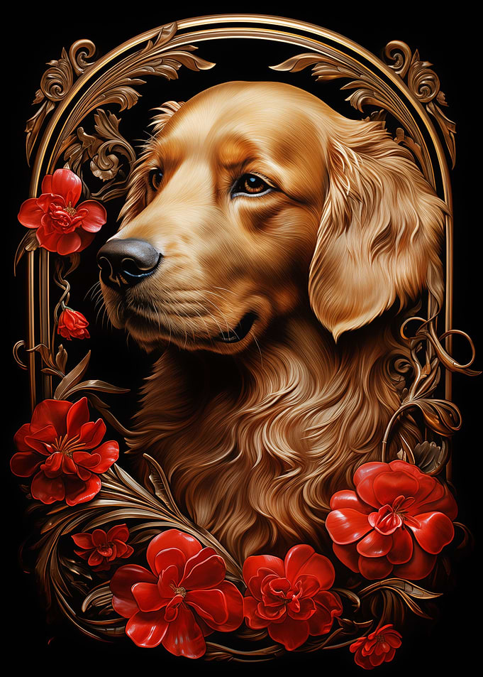 Golden retriever art