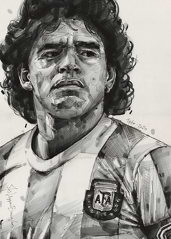 Diego Maradona painting