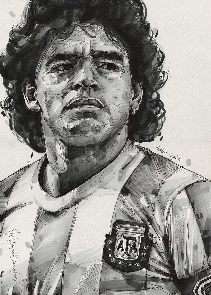 Diego Maradona painting