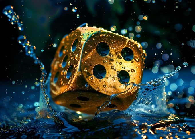 Lucky Gold Dice Water Zen
