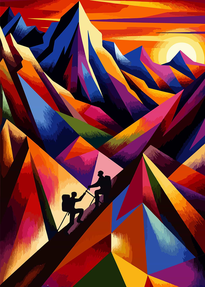 Rock climbing sunset wpap