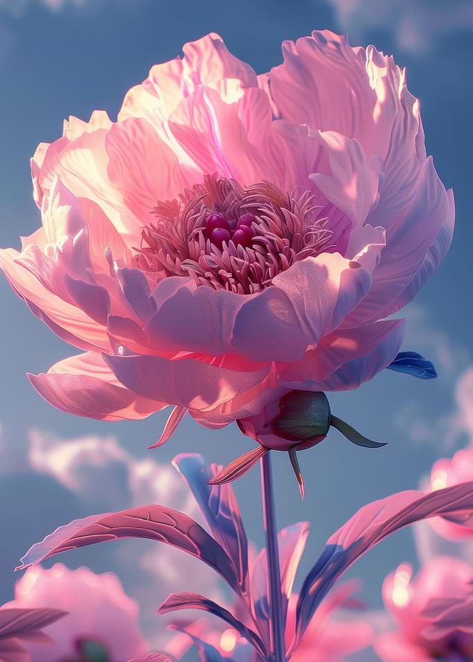 Peony Blossoms vaporwave