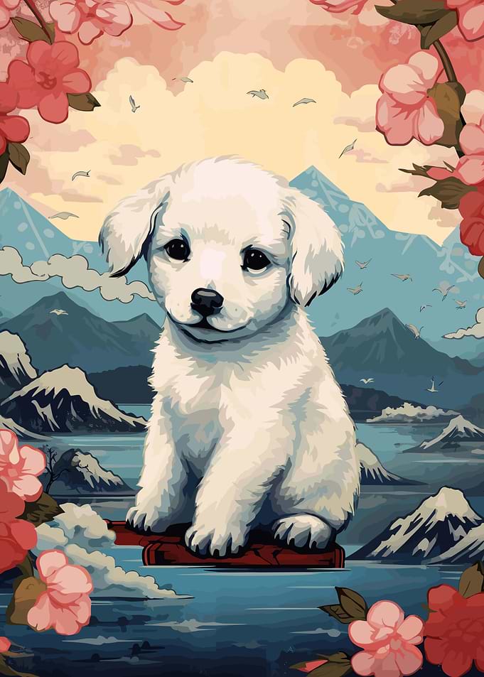 Dog Japanese Landscape