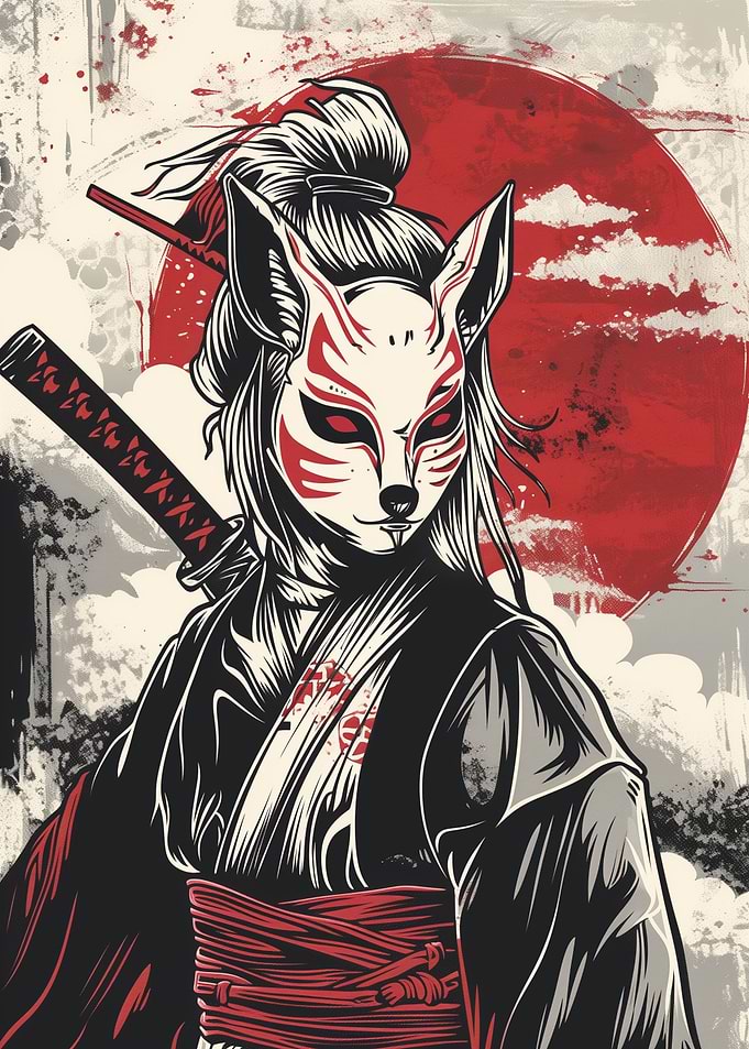 Samurai Girl Japan Art