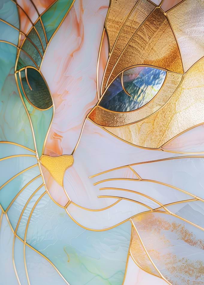Cat Animal Gold Decor
