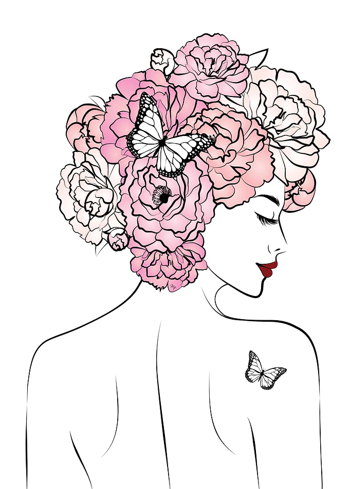 Flower Head Lady Three