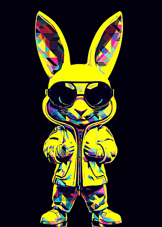 Rabbit style pop art