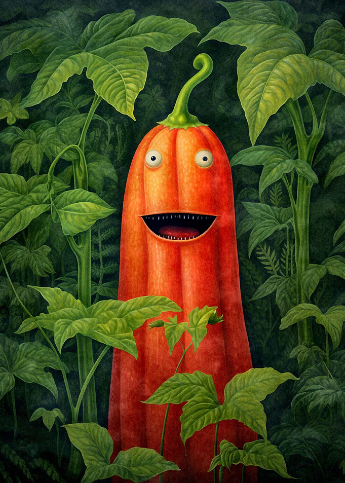 Quirky pumpkin in Jungle