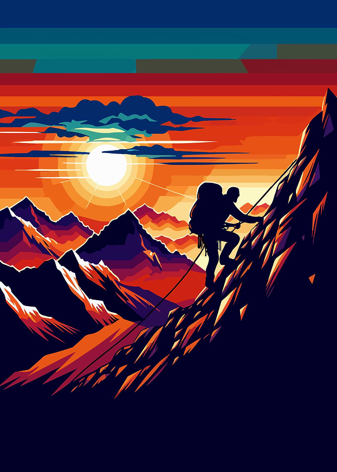 Rock climbing wpap pop art