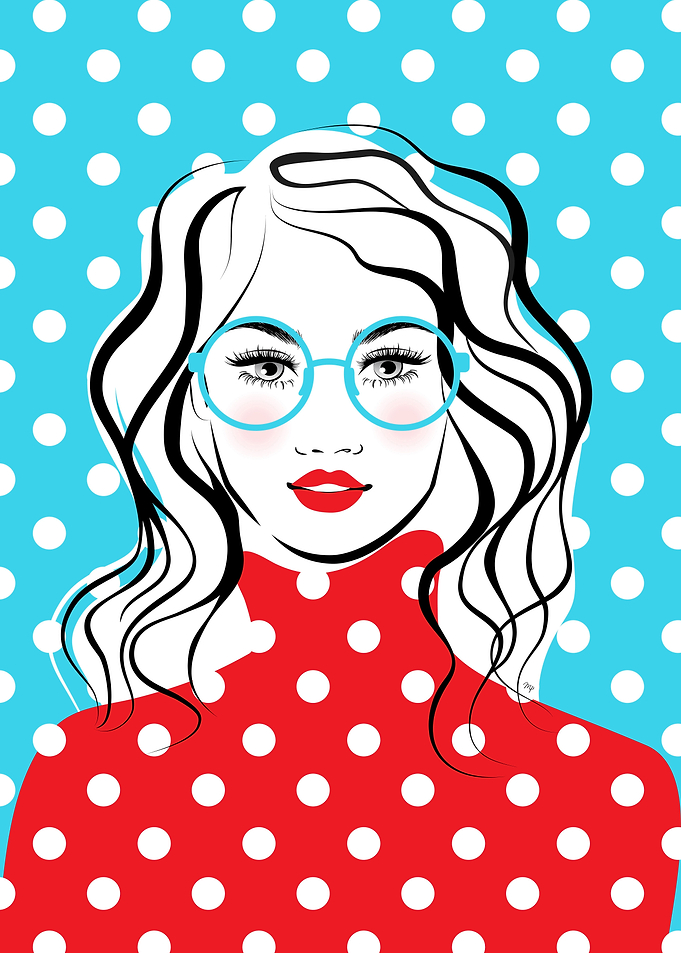 Polka Dot Girl Portrait