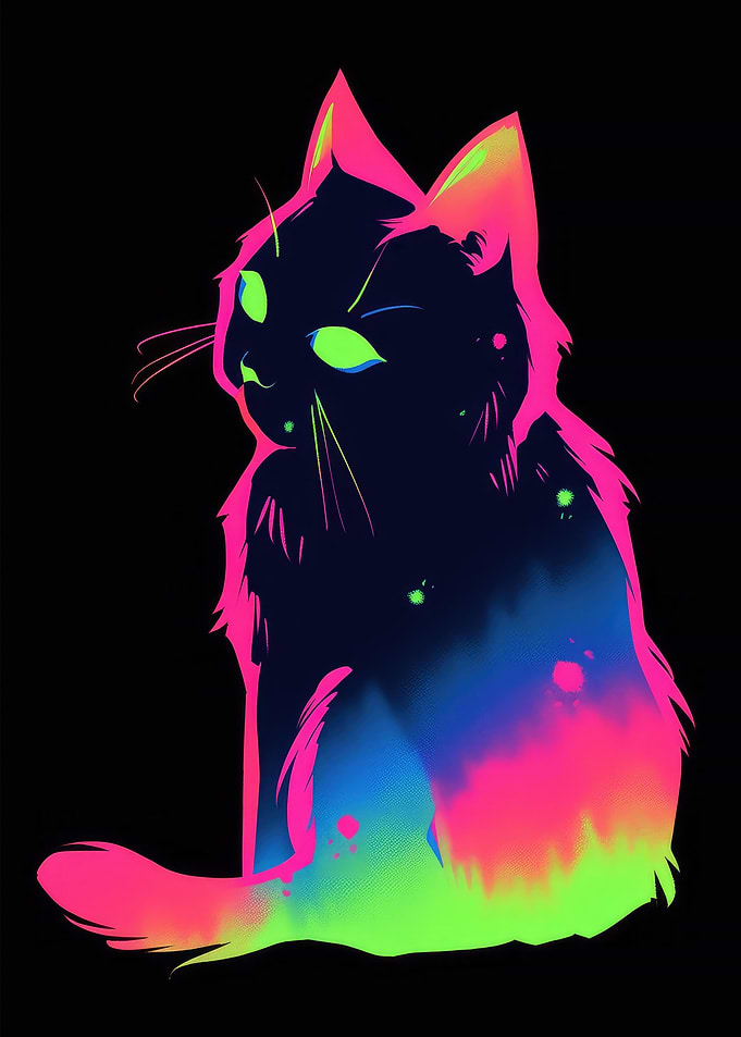 Cat Animal Neon Pet Friend