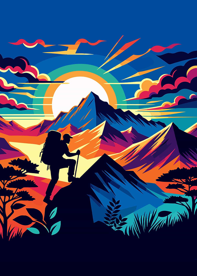 Rock climbing sunset wpap